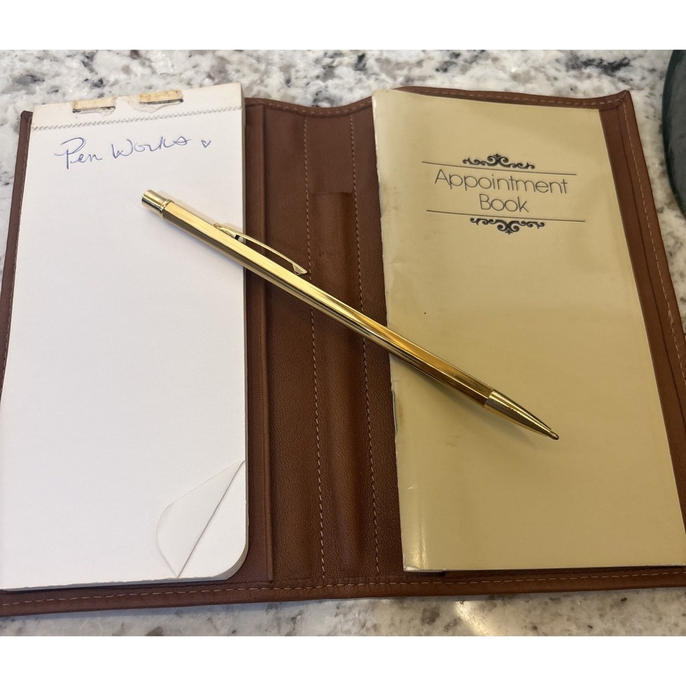 Vintage Etienne Aigner Leather Small Appointment note Book Organizer Pen Purse - Picture 7 of 16
